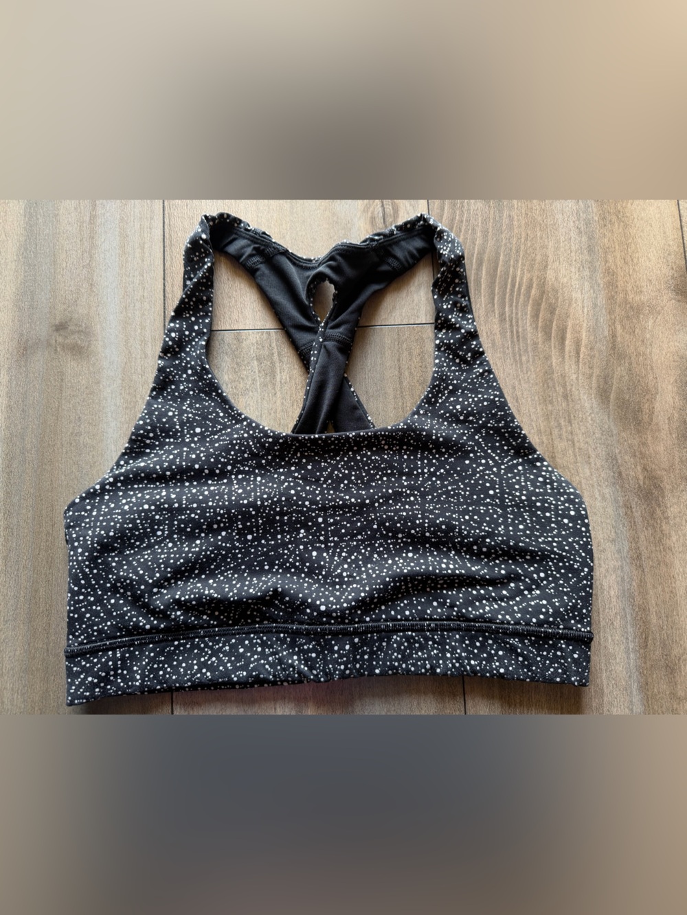 lululemon athletica Black & White Speckled Racerback Sports Bra